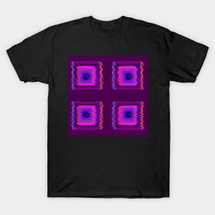 Purple Neon Glitch Squares T-Shirt